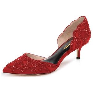 Pointed Toe Kitten Heels D'orsay Pumps